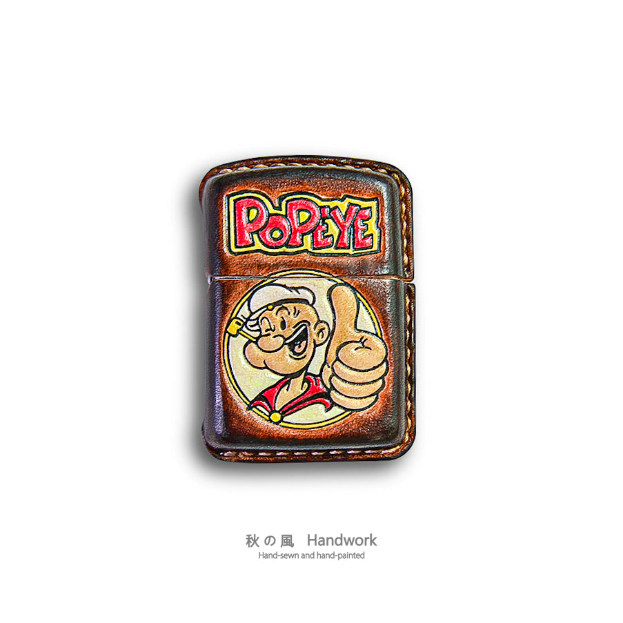 Handmade Zippo leather case Original design Popeye