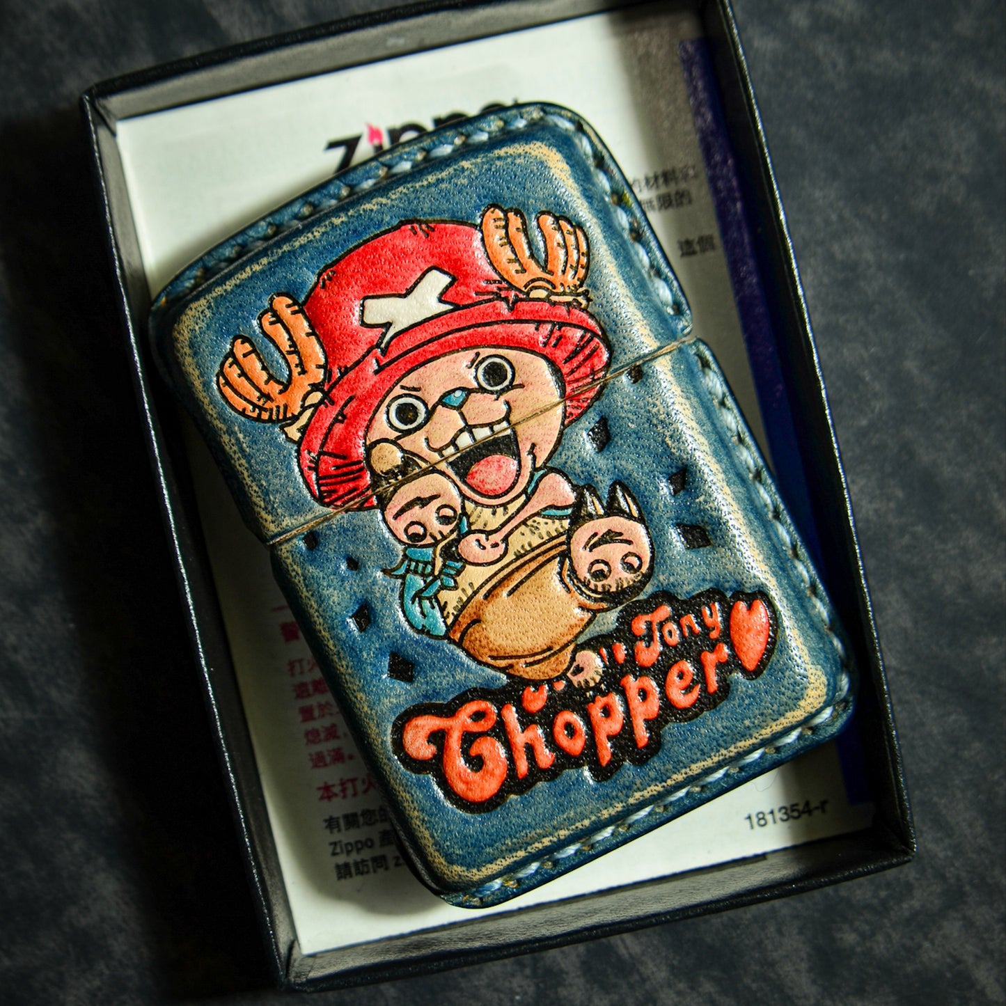 Handmade Zippo leather case Original design Sweet little deer