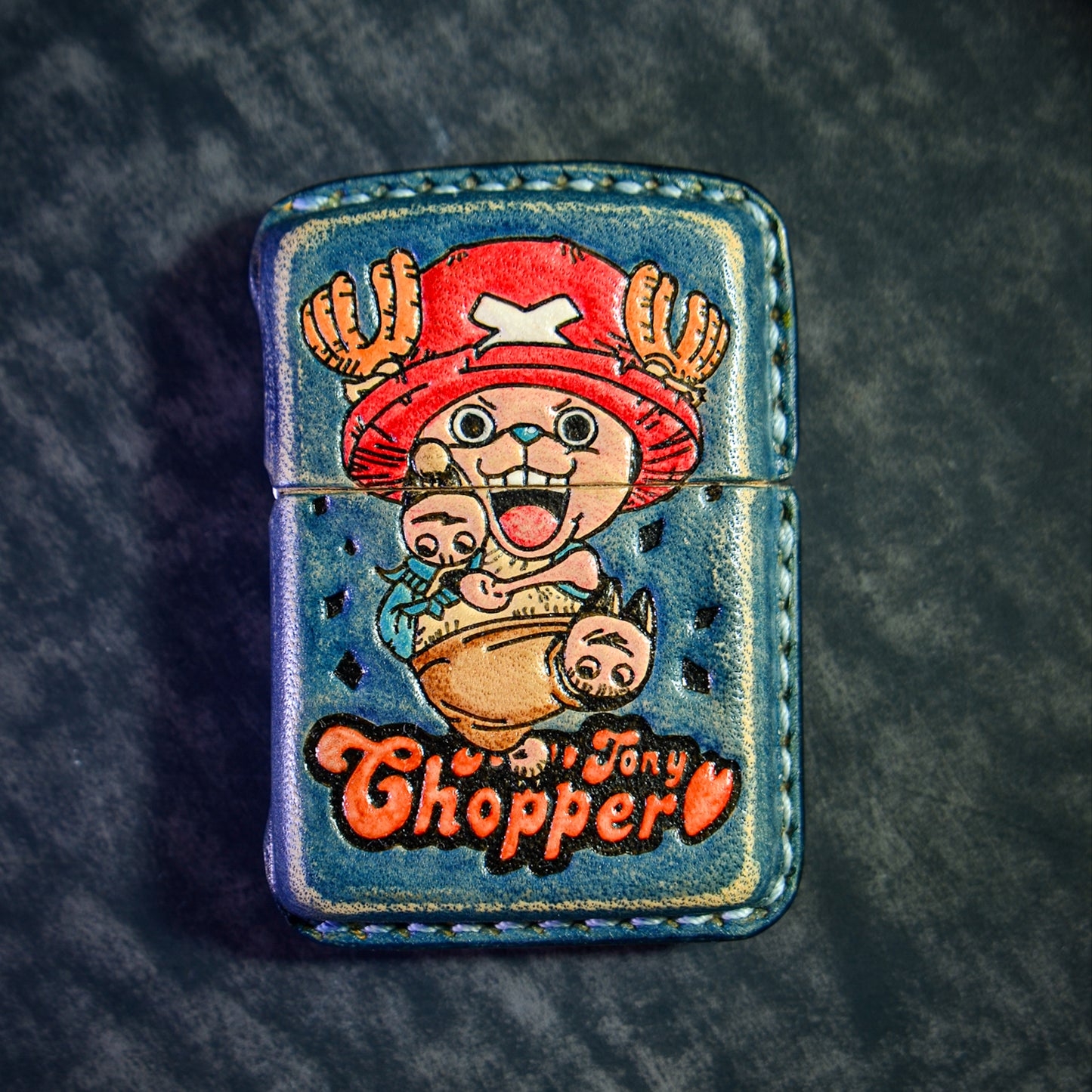 Handmade Zippo leather case Original design Sweet little deer