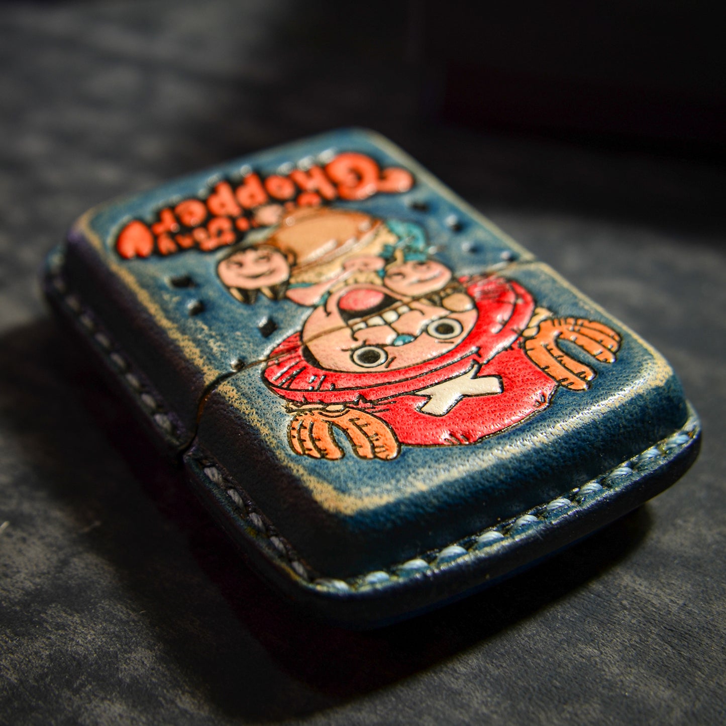 Handmade Zippo leather case Original design Sweet little deer