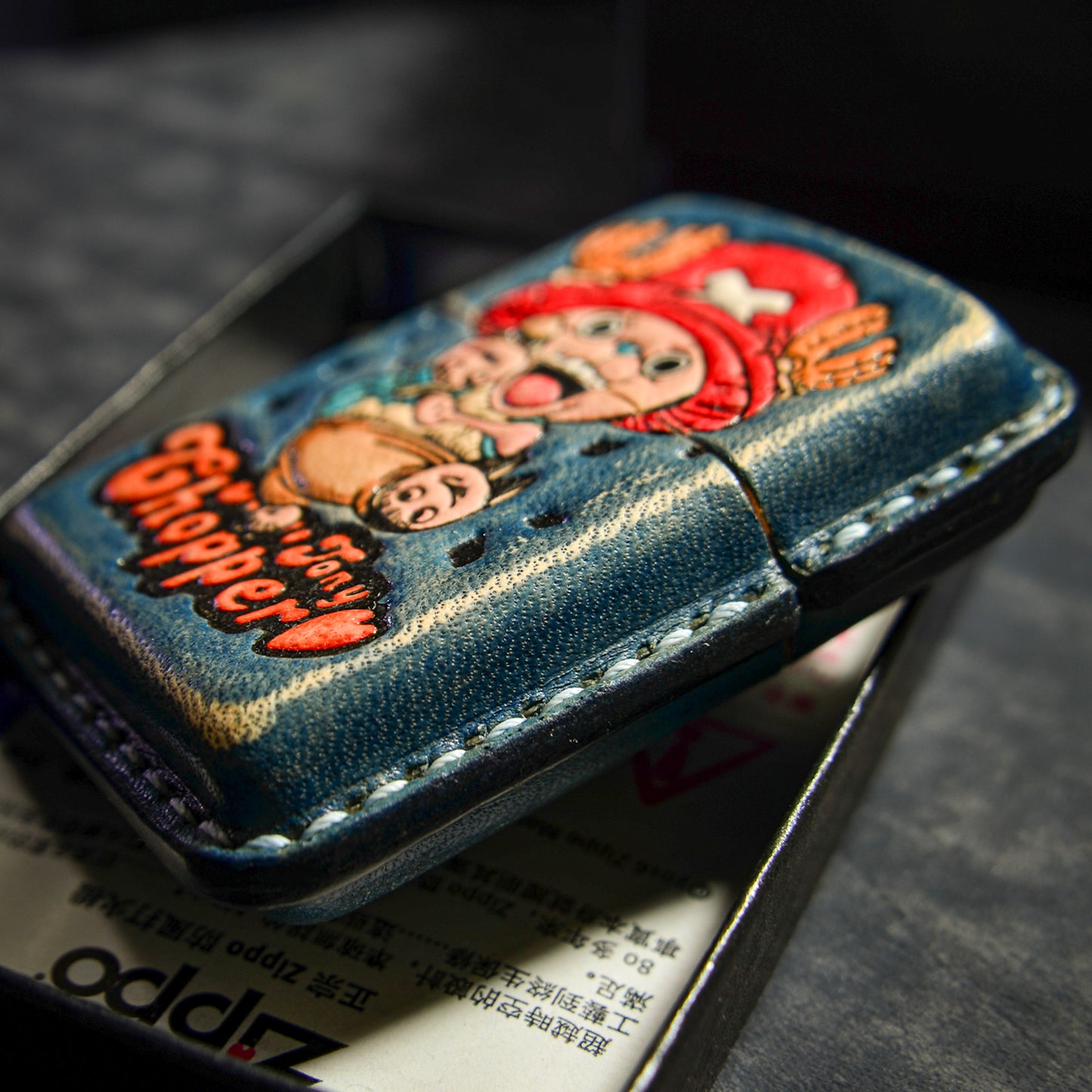 Handmade Zippo leather case Original design Sweet little deer