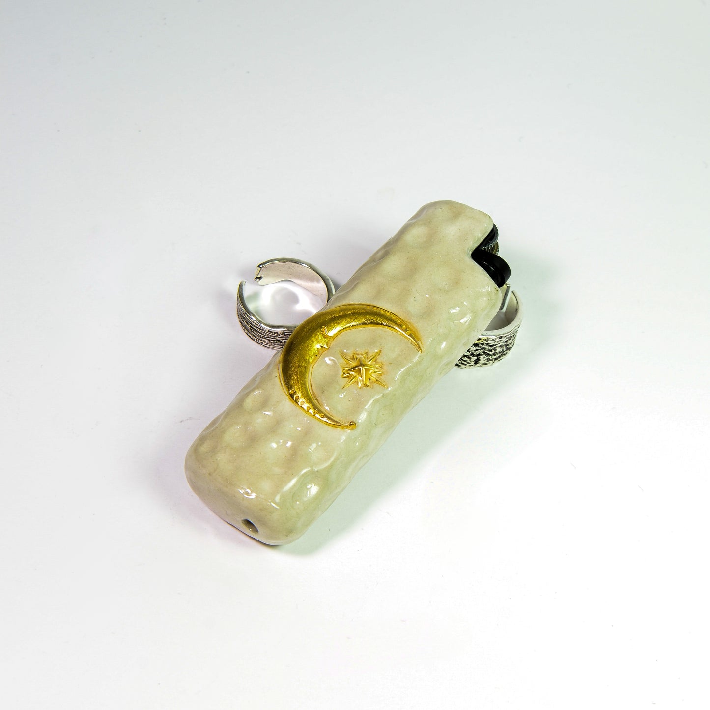 Bic J3 / Cricket lighter case handmade the moon and the stars
