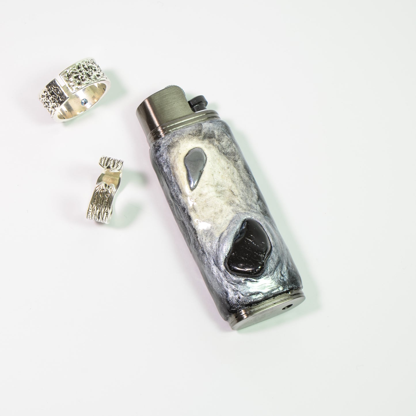 Bic J3 / Cricket lighter case handmade Inlay with natural stone