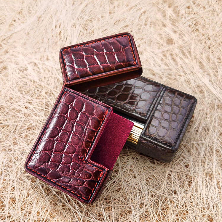 Handmade dupont L2 lighter leather case Original design crocodile leather