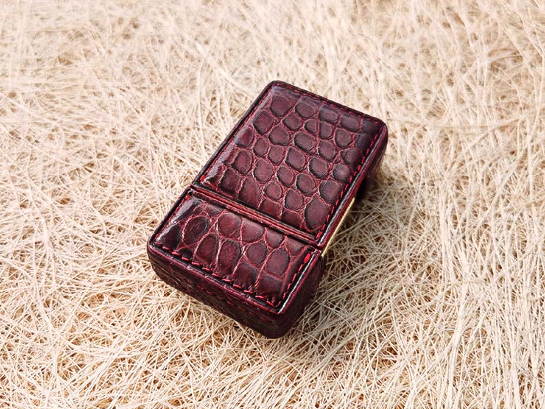 Handmade dupont L2 lighter leather case Original design crocodile leather