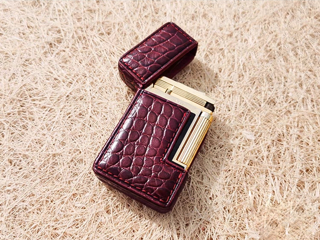 Handmade dupont L2 lighter leather case Original design crocodile leather