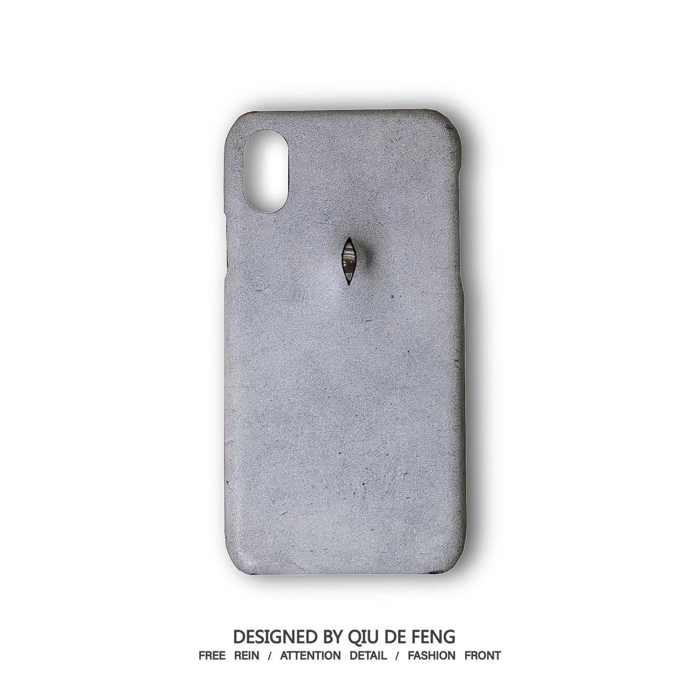 Handmade iPhone leather case Original design ash black one eyeballs