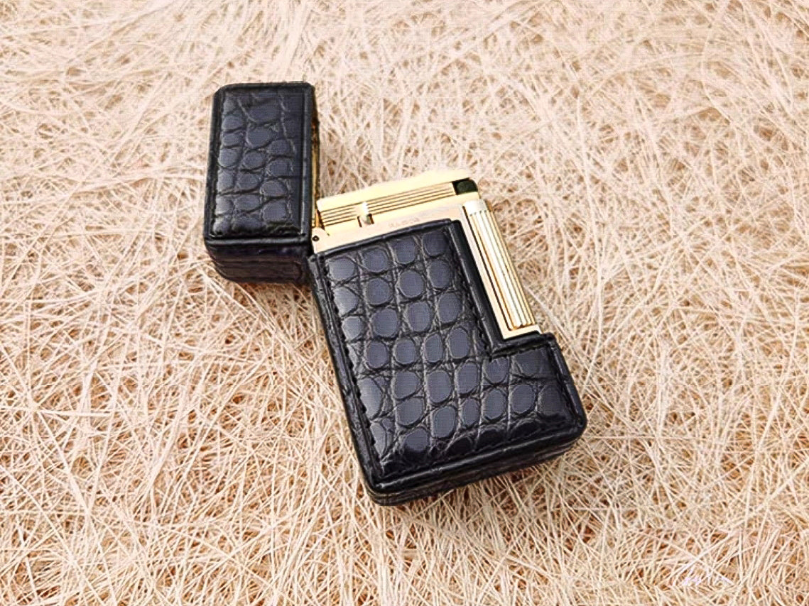 Handmade dupont L2 lighter leather case Original design crocodile leather