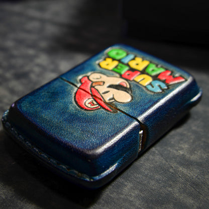 Handmade Zippo leather case Original design Super Mario