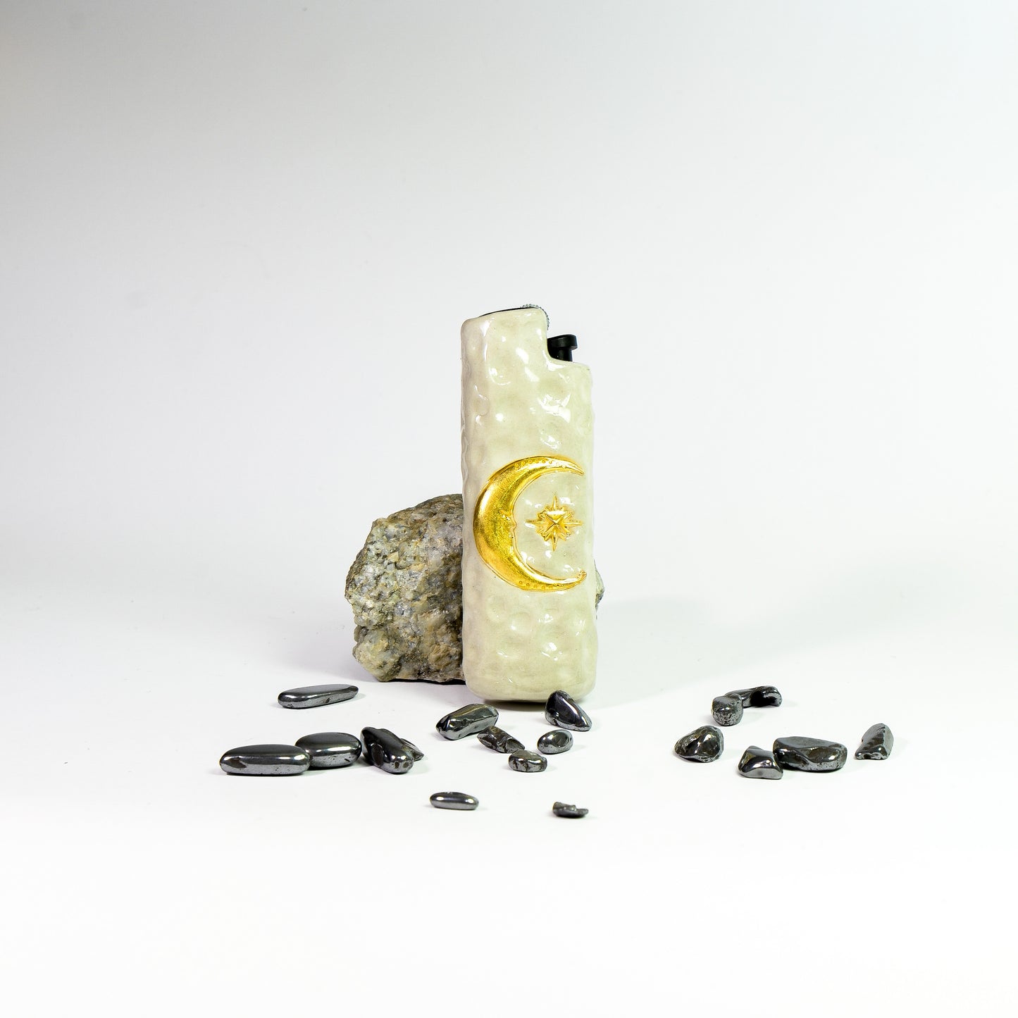 Bic J3 / Cricket lighter case  handmade  the moon and the stars