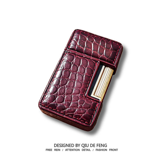 Handmade dupont L2 lighter  leather case Original design crocodile leather
